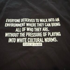 Black Statement Tee by People of Colour. Size Large.